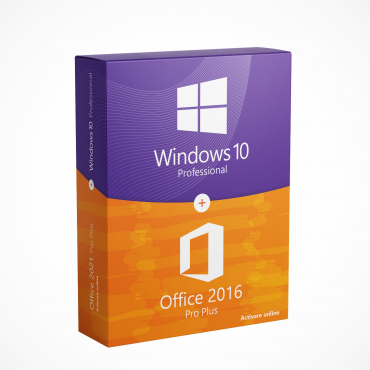 Pachet Windows 10 Pro + Office 2016 Pro Plus (Activare online)