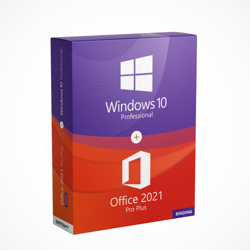 Pachet Windows 10 Pro + Office 2021 Pro Plus (binding)