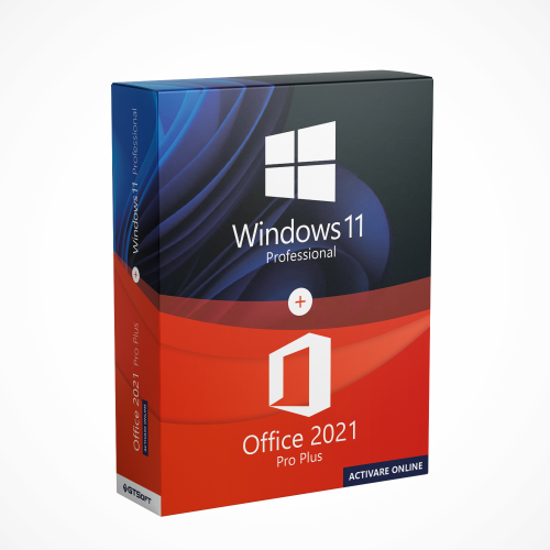 Pachet Windows 11 Pro + Office 2021 Pro Plus (activare online)